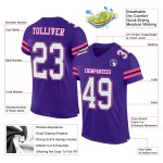 Maglia da football personalizzata autentica viola in maglia bianca, nera e rosa Maglia da football personalizzata autentica viola in maglia bianca, nera e rosa
