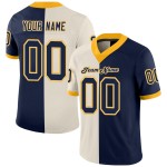 Maglia da calcio blu navy e oro, personalizzata, in rete, moda, crema Maglia da calcio blu navy e oro, personalizzata, in rete, moda, crema
