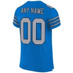 Maglia da football autentica Panther in maglia blu personalizzata grigio chiaro-nera Maglia da football autentica Panther in maglia blu personalizzata grigio chiaro-nera