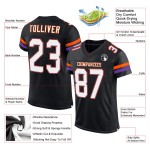 Maglia da calcio autentica personalizzata in rete bianca-arancione nera Maglia da calcio autentica personalizzata in rete bianca-arancione nera