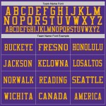 Maglia da football retrò autentica in maglia viola e oro personalizzata Maglia da football retrò autentica in maglia viola e oro personalizzata