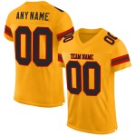 Maglia da football personalizzata autentica in maglia nera e rossa oro Maglia da football personalizzata autentica in maglia nera e rossa oro