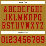 Maglia da football autentica in maglia rossa e oro personalizzata Maglia da football autentica in maglia rossa e oro personalizzata