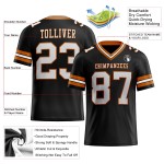 Maglia da football autentica personalizzata in maglia bianca e arancione Texas nera Maglia da football autentica personalizzata in maglia bianca e arancione Texas nera
